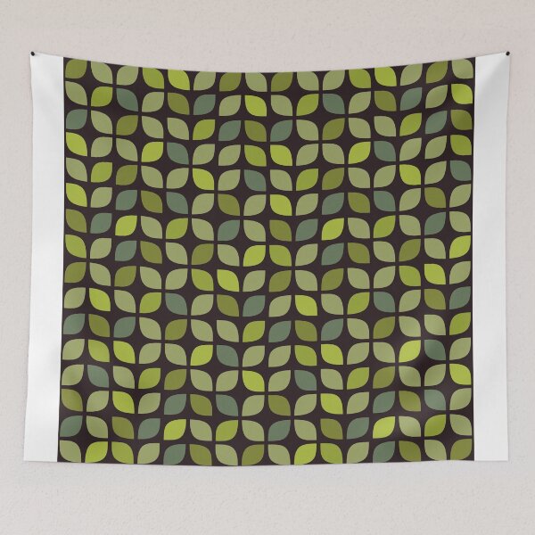 Item preview, Mid century modern olive green pattern designed and sold by RetroForHome.