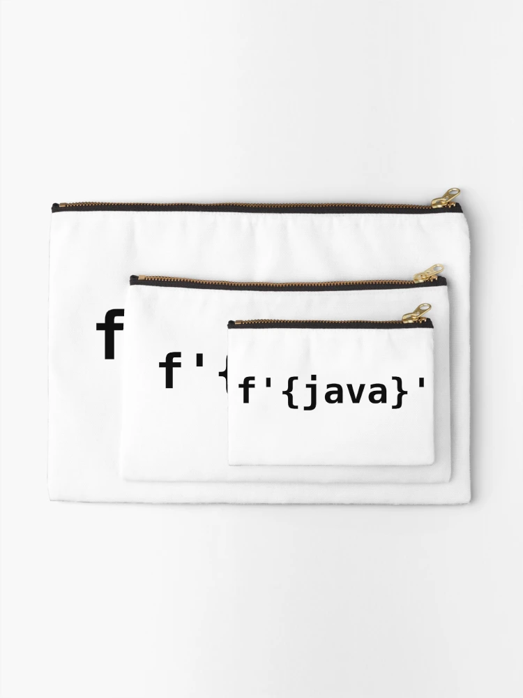 Thumbnail 2 of 4, Zipper Pouch, Python > Java f-strings designed and sold by EncodedShirts.