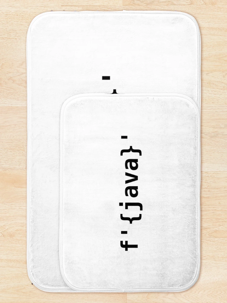 Thumbnail 5 of 6, Bath Mat, Python > Java f-strings designed and sold by EncodedShirts.