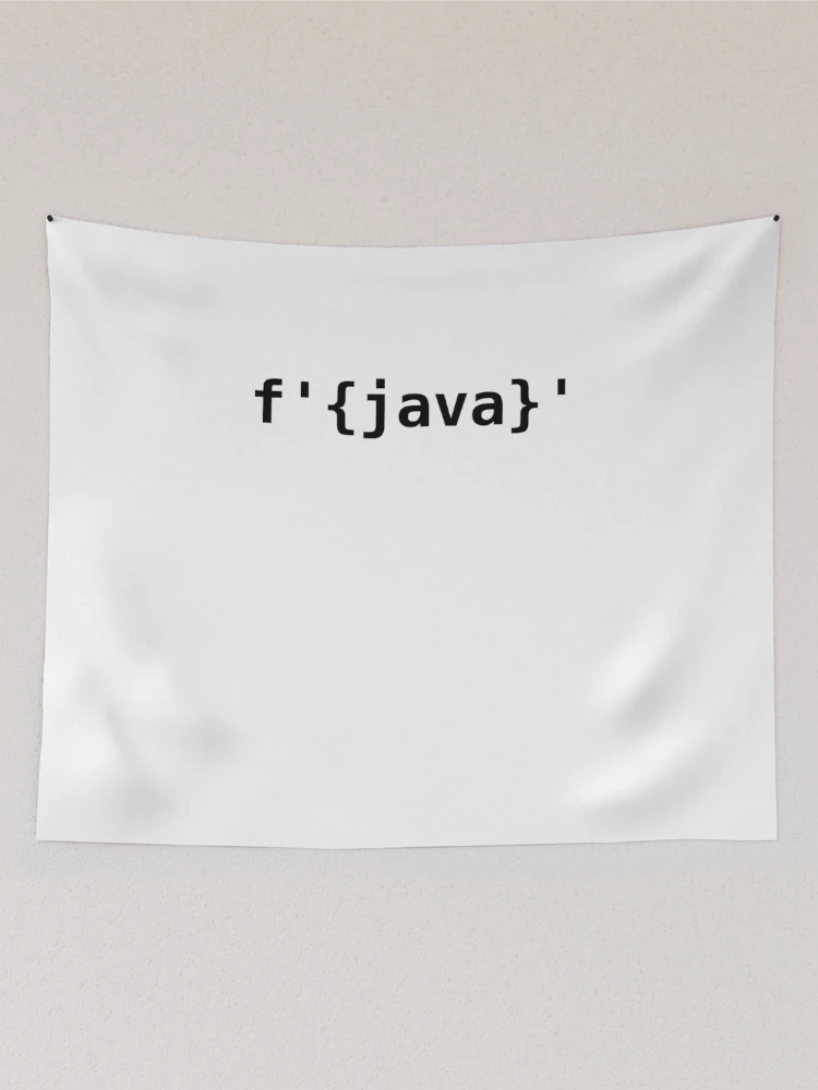 Thumbnail 2 of 3, Tapestry, Python > Java f-strings designed and sold by EncodedShirts.