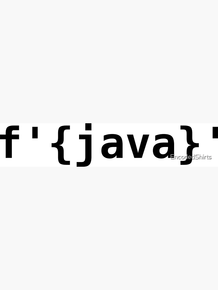 Aperçu 3 sur 3. Magnet avec l'œuvre Python> Chaînes f Java créée et vendue par EncodedShirts.