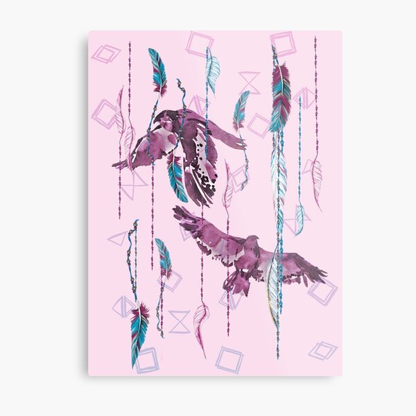 Feathers and Beads Metal Print