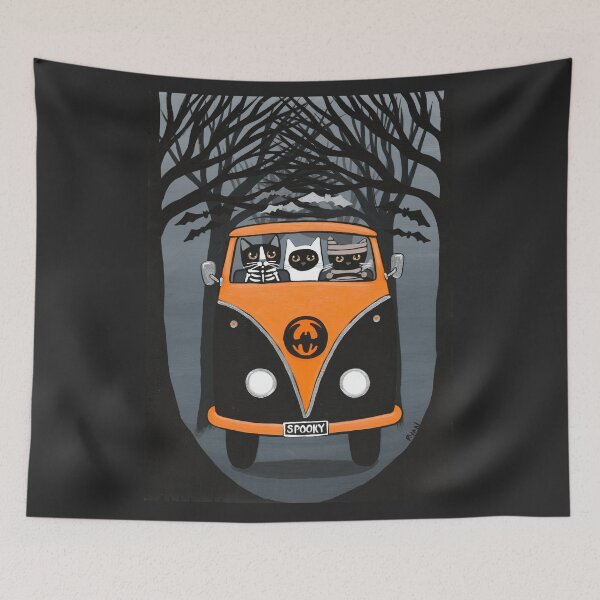 Item preview, A Spooky Drive to the Halloween Party designed and sold by KilkennyCat Art.