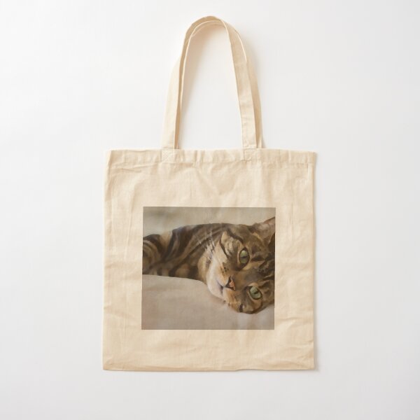 Brown Tabby Art Cotton Tote Bag