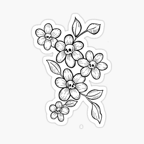 Skulls in Bloom Sticker