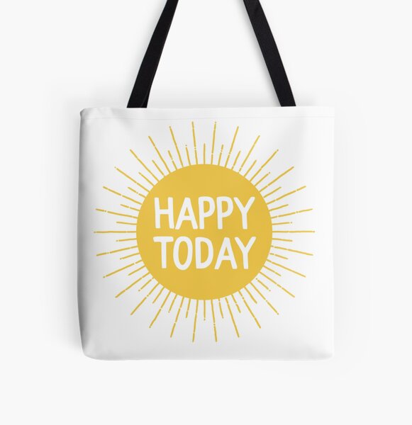 Happy Quotes Totes - Be Bright, Be Happy, Be You Yellow Tote Bag