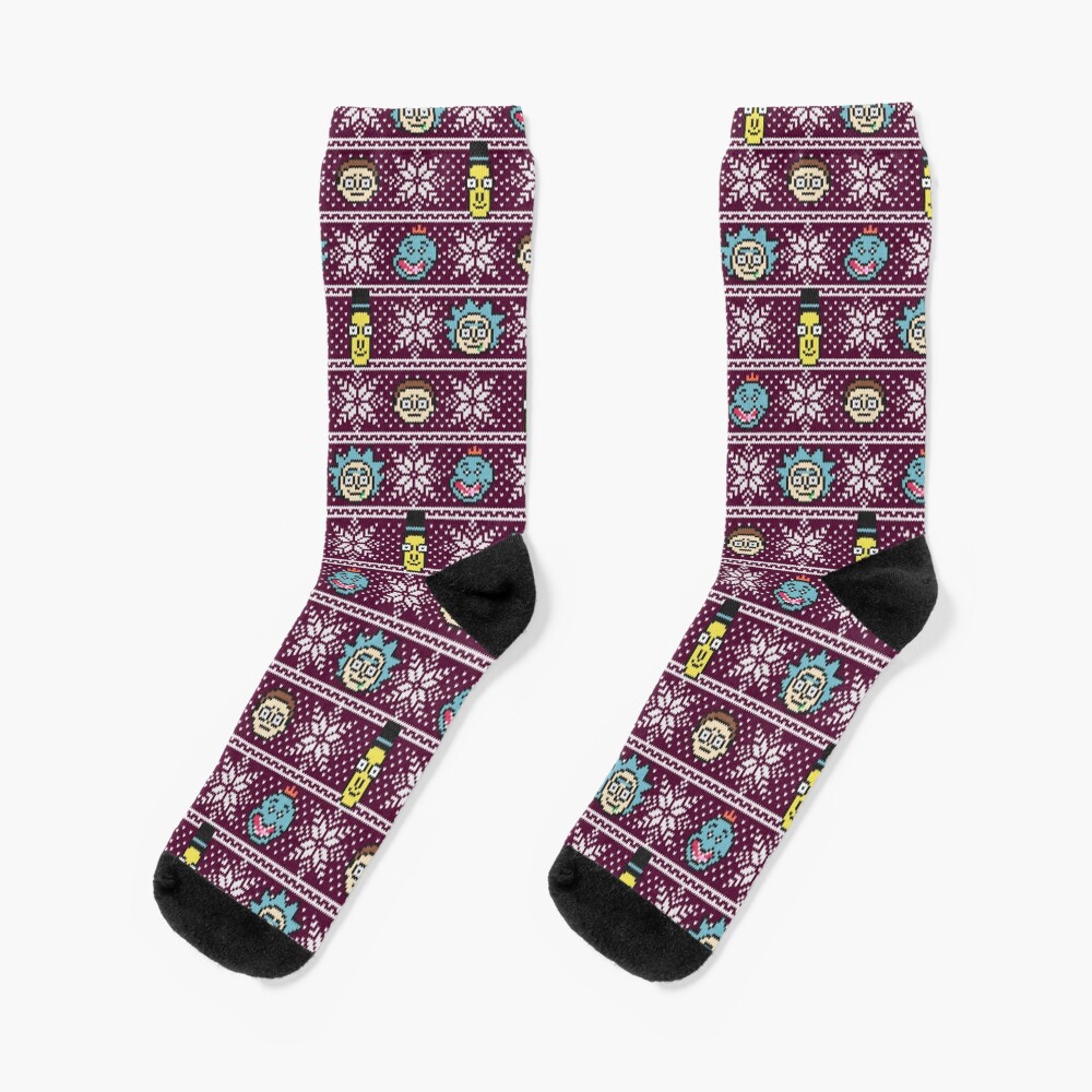 Rick and Morty christmas sweater Socks