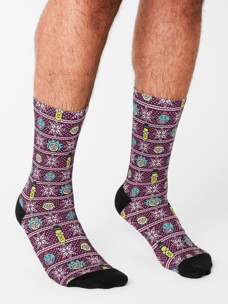 Alternate view of Rick and Morty christmas sweater Socks