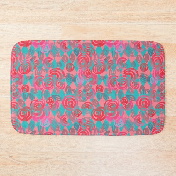Item preview, Argyle Pattern with pink abstract flowers  designed and sold by Irina Ivanova.