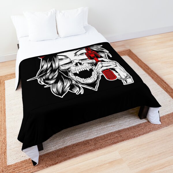 Gangster Girl with Gun Click Bang Gun Gift Comforter