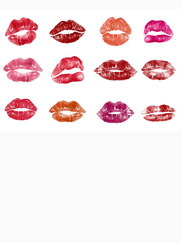 Pink Lipstick Kisses Print