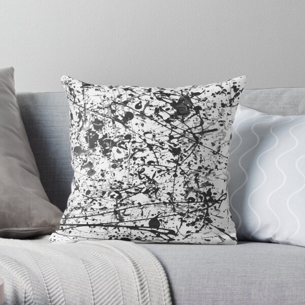 Mijumi Pollock Black and White Throw Pillow