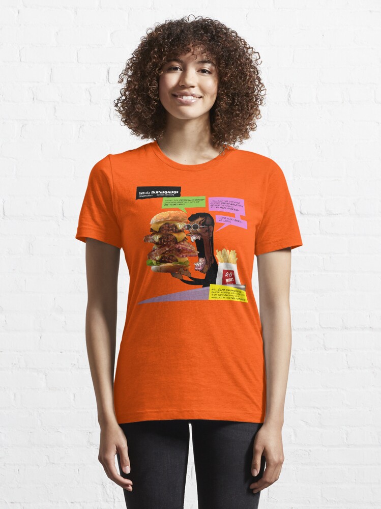 Alternate view of Clint Eatswould Birth of a Superhero Cheeseburger Man Essential T-Shirt