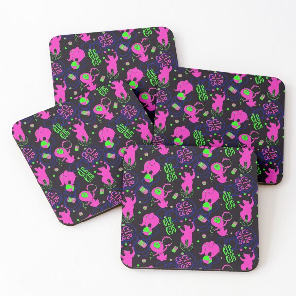 Item preview, Circus pattern (neon colours on black) designed and sold by Irina Ivanova.