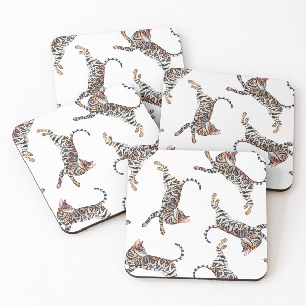 Item preview, watercolor spotted cats pattern designed and sold by LiliyaSavelieva.