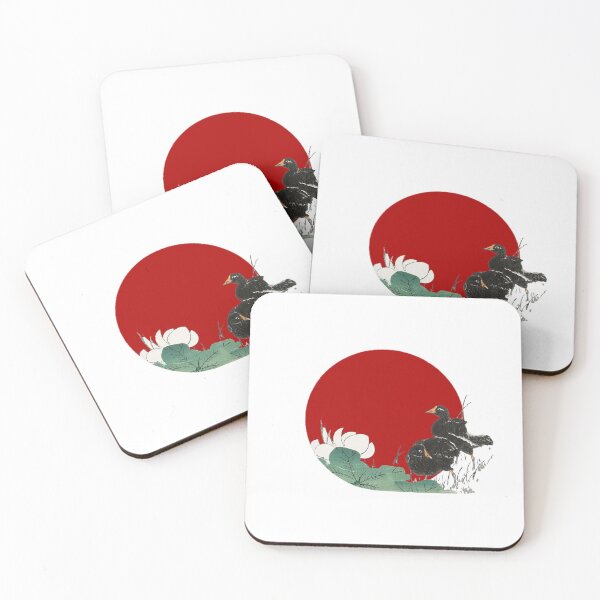 Item preview, Japanese Flag - Moorhens and Lotus designed and sold by weavernap.