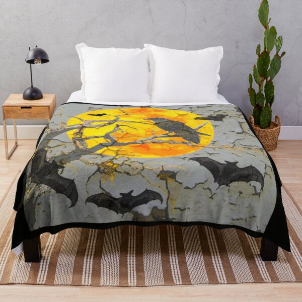 Item preview, BLACK BATS & CROW FULL HALLOWEEN MOON ART designed and sold by sharlesart.