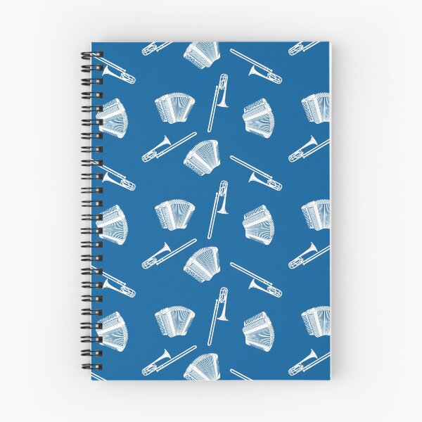 Item preview, Button accordion and trombone - white on blue designed and sold by kobyakov.