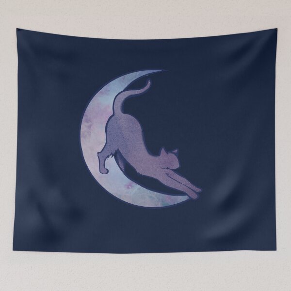 Item preview, Cat moon art designed and sold by FrictionMaxxing.