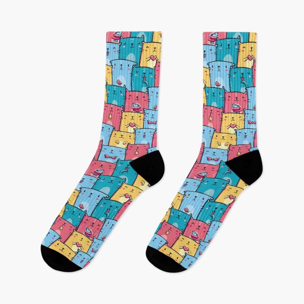 Item preview, Colorful Cats Seamless Pattern designed and sold by LydiaLyd.