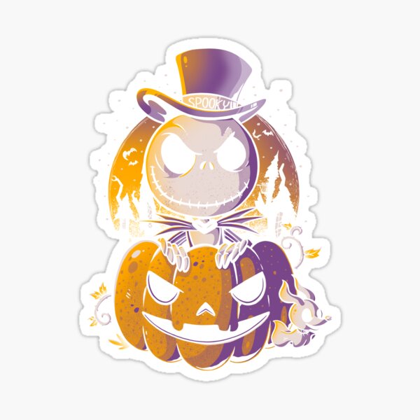 Spooky Jack Scary Pumpkin Halloween Sticker