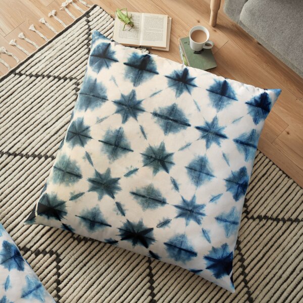 Shibori Tie Dye, Indigo Floor Pillow