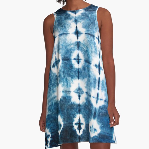 Shibori Indigo Tie Dye A-Line Dress
