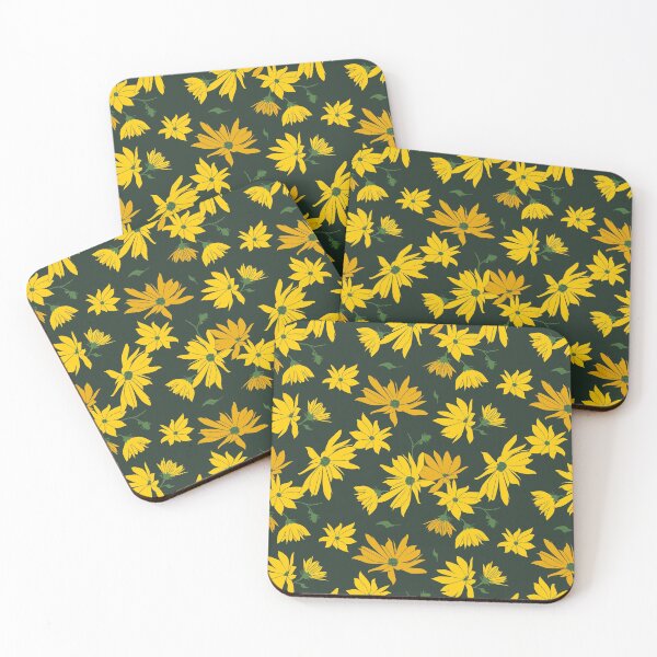Item preview, Jerusalem artichoke flowers on green designed and sold by kobyakov.