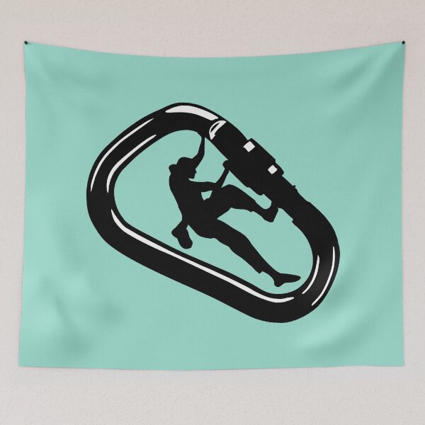 Item preview, Climbing carabiner - woman climbing designed and sold by claudiasartwork.