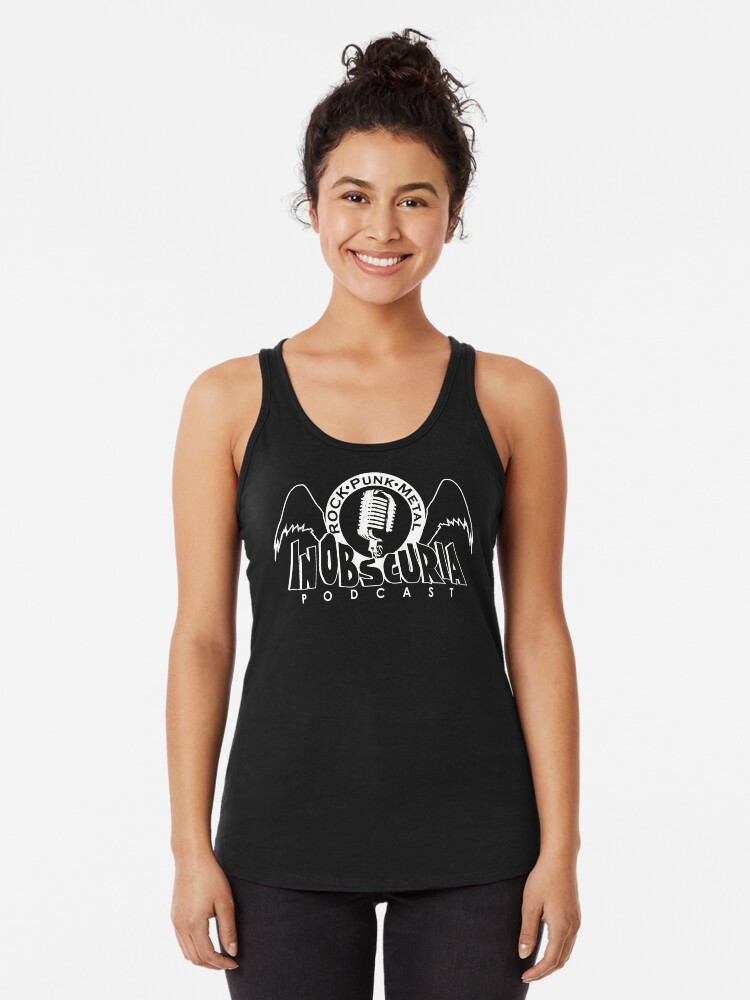 Thumbnail 1 of 3, Racerback Tank Top, Large Mic White Logo designed and sold by InObscuria.