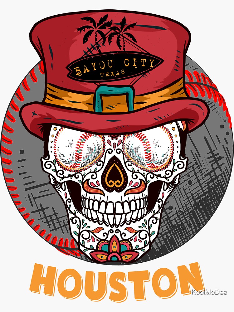 Houston Baseball Sugar Skull