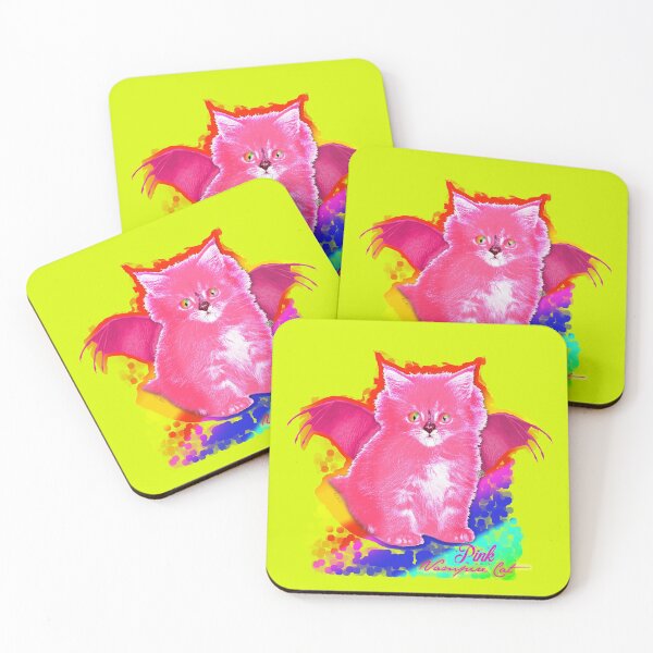 Item preview, Pink VAMPIRE Cat - Rainbow Eyes (By AliceCCI)  designed and sold by VanyssaGraphics.