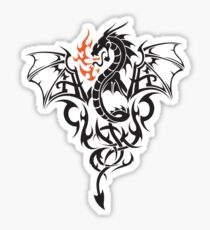 Totemic flaming dragon Sticker