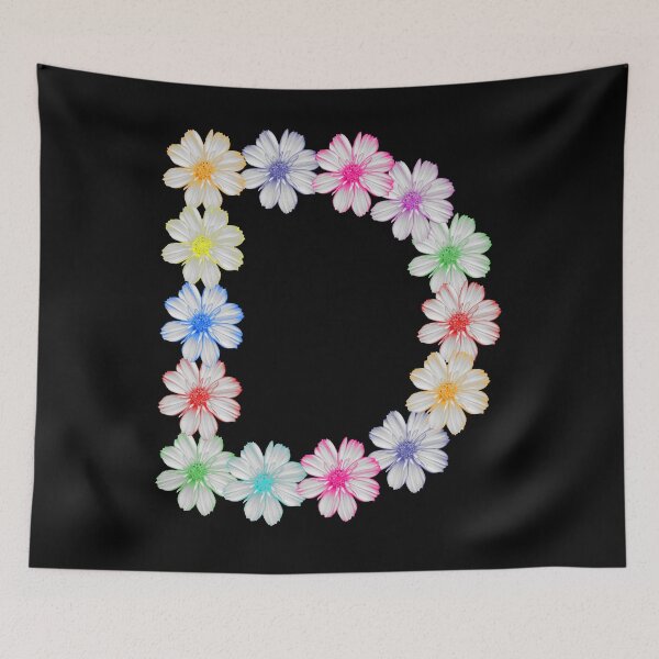 Item preview, Letter D from floral, floral, cosmee flowers designed and sold by rhnaturestyles.