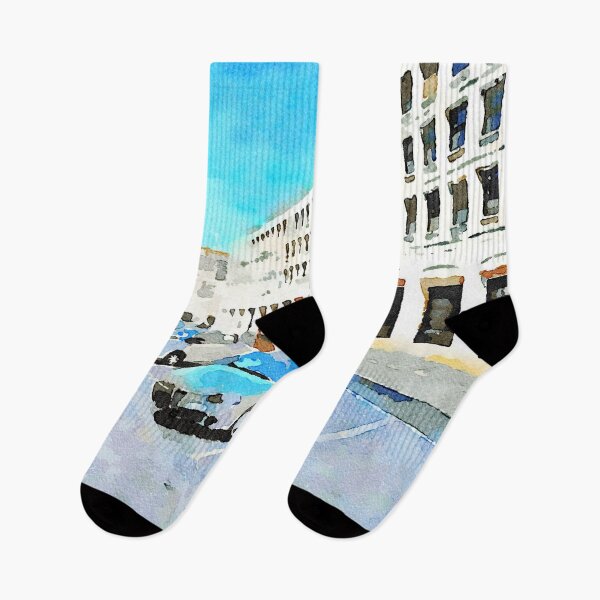 Item preview, Roma EUR: parked cars and white building designed and sold by Giuseppe Cocco.