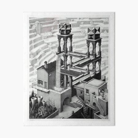 MC Escher Waterfall 1961 Artwork for Posters Prints Tshirts Men Women Kids Art Board Print