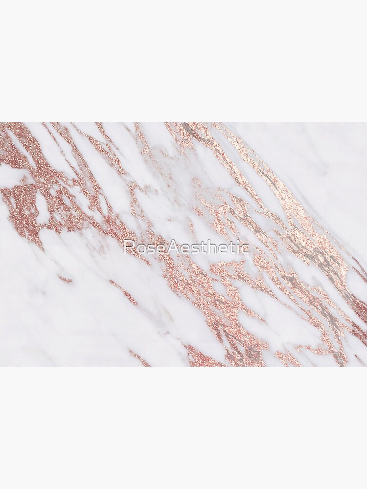 Disover Blush pink rose gold marble | Bath Mat