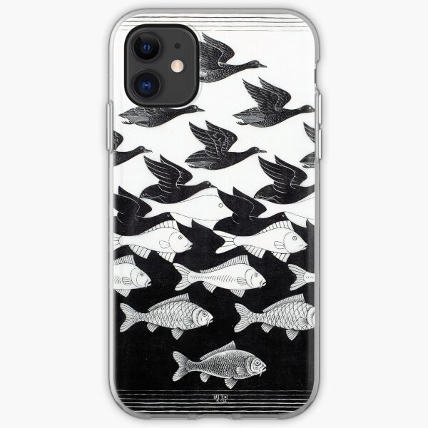 MC Escher Sky and Water I 1938 Artwork for Posters Prints Tshirts Men Women Kids iPhone Soft Case