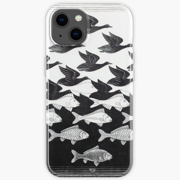 MC Escher Sky and Water I 1938 Artwork for Posters Prints Tshirts Men Women Kids iPhone Soft Case