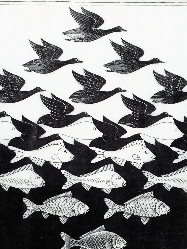MC Escher Sky and Water I 1938 Artwork for Posters Prints Tshirts Men Women Kids by clothorama