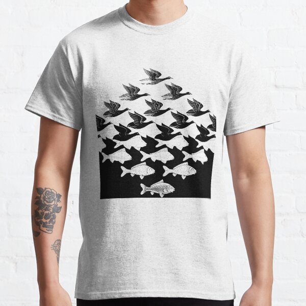 MC Escher Sky and Water I 1938 Artwork for Posters Prints Tshirts Men Women Kids Classic T-Shirt
