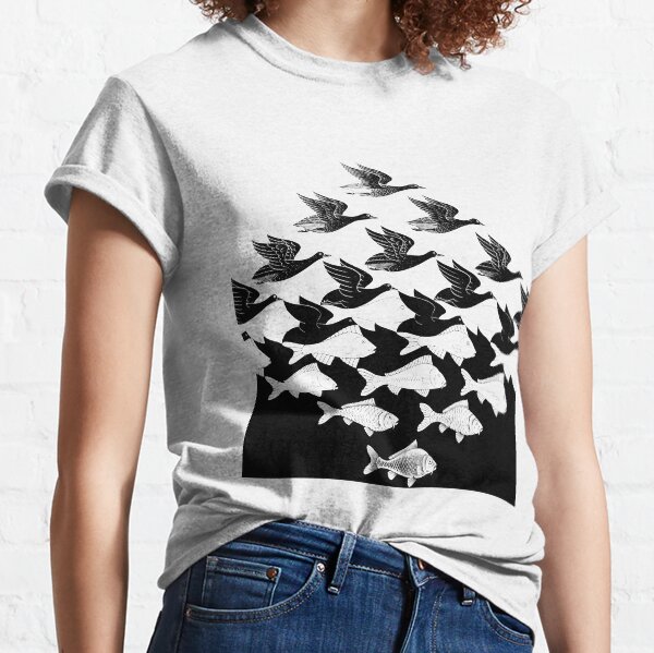 MC Escher Sky and Water I 1938 Artwork for Posters Prints Tshirts Men Women Kids Classic T-Shirt