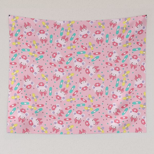 Item preview, Nurse Bears and Bandages on Pink designed and sold by Cass Noel Studio.