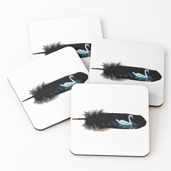 Item preview, swan painting, painted feather designed and sold by Stephanie  Skeem.
