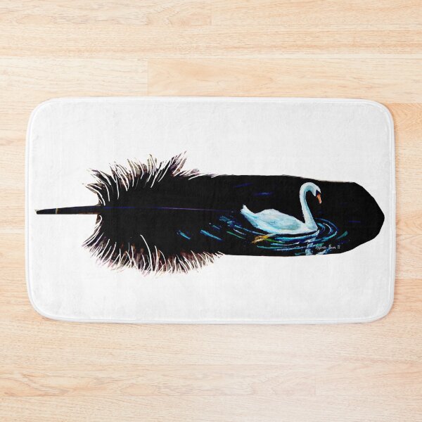 Item preview, swan painting, painted feather designed and sold by Stephanie  Skeem.