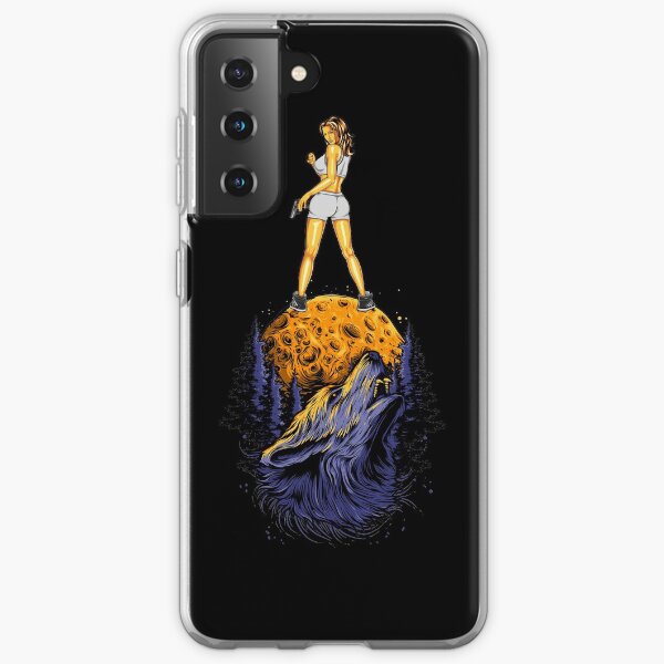 Wolf mum on the moon. Samsung Galaxy Soft Case