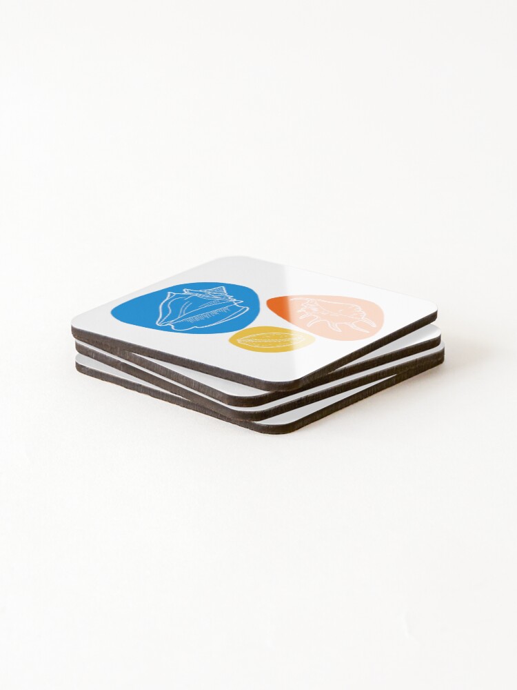 Thumbnail 4 of 5, Coasters (Set of 4), Three Shell Print designed and sold by RARoberts.