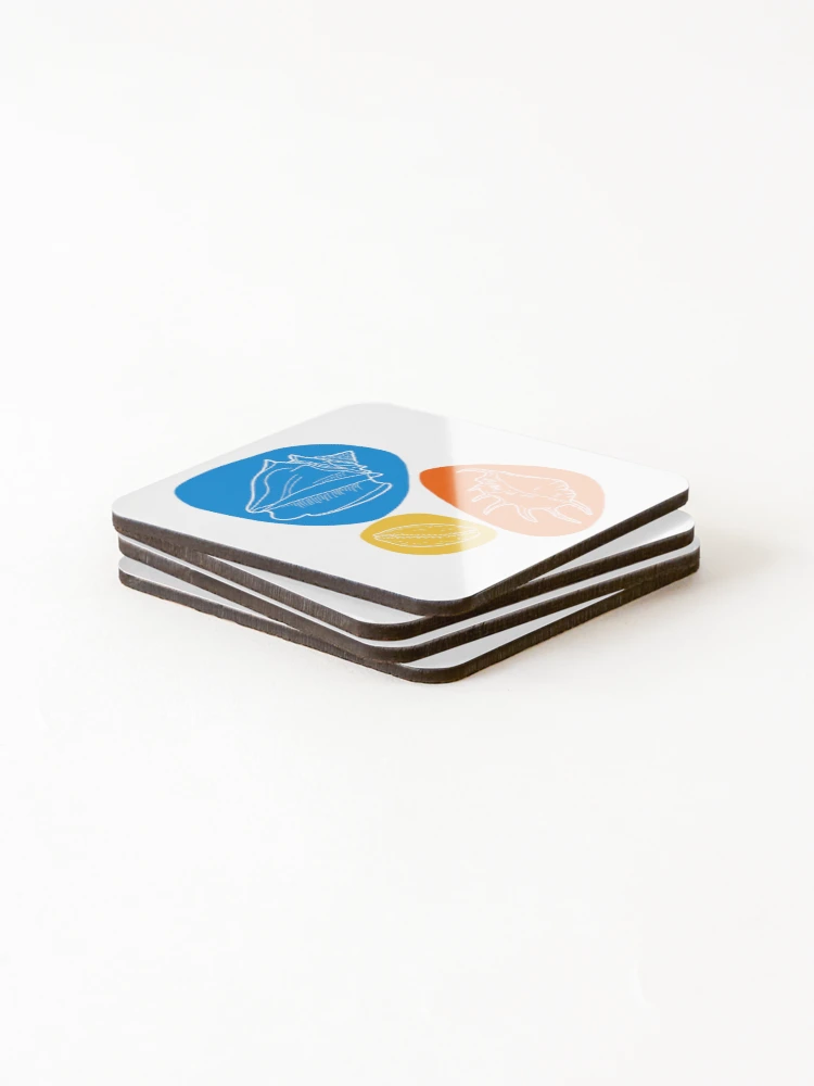 Thumbnail 4 of 5, Coasters (Set of 4), Three Shell Print designed and sold by RARoberts.