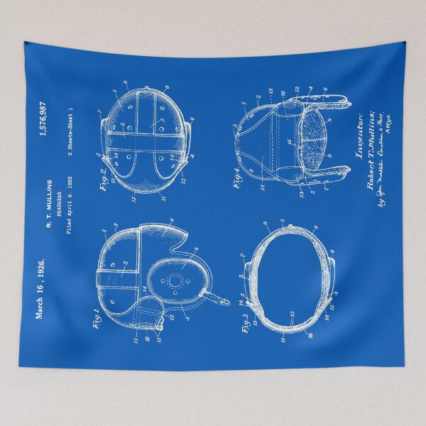 Item preview, Football Helmet Patent - Blueprint designed and sold by FinlayMcNevin.