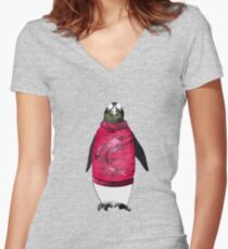 Penguin Women's Fitted V-Neck T-Shirt
